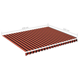 Berkfield Replacement Fabric For Awning Orange And Brown 4.5X3.5 M - thumbnail 6