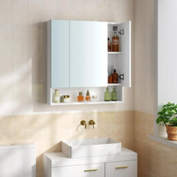 Vasagle Bathroom Mirror Cabinet, Bathroom Cabinet With Mirror, Wall Mirror Cabinet, Open Compartment, Adjustable Shelves - thumbnail 1