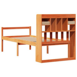 Berkfield Bookcase Bed Without Mattress Wax Brown 75X190 Cm Small Single Solid Wood Pine - thumbnail 6