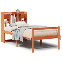 Berkfield Bookcase Bed Without Mattress Wax Brown 75X190 Cm Small Single Solid Wood Pine - thumbnail 2