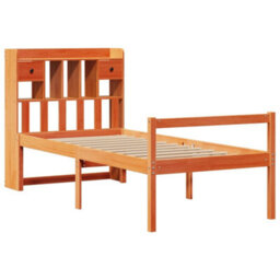 Berkfield Bookcase Bed Without Mattress Wax Brown 75X190 Cm Small Single Solid Wood Pine - thumbnail 3