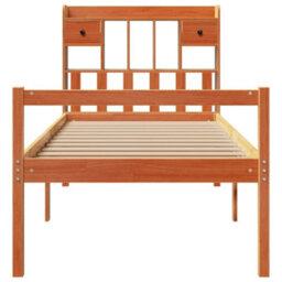 Berkfield Bookcase Bed Without Mattress Wax Brown 75X190 Cm Small Single Solid Wood Pine - thumbnail 4