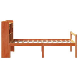 Berkfield Bookcase Bed Without Mattress Wax Brown 75X190 Cm Small Single Solid Wood Pine - thumbnail 5