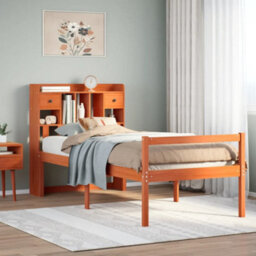 Berkfield Bookcase Bed Without Mattress Wax Brown 75X190 Cm Small Single Solid Wood Pine - thumbnail 1