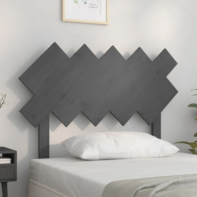 Berkfield Bed Headboard Grey 104X3X80.5 Cm Solid Wood Pine - image 1