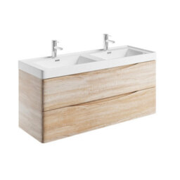Plum&clay Eden Light Oak Wall Hung Vanity Unit With Ceramic Basin (W)1200mm - thumbnail 2