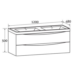 Plum&clay Eden Light Oak Wall Hung Vanity Unit With Ceramic Basin (W)1200mm - thumbnail 9