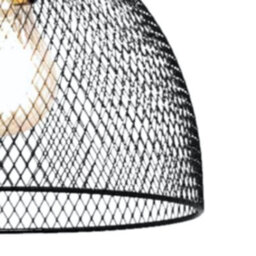 First Choice Lighting Set Of 2 Cassidy Medium Black Mesh Easy Fit Metal Pendant Shades - thumbnail 3