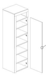 FurniComp LTD Furnicomp Lorenzo 1 Door White Gloss And Concrete Grey Tall Bathroom Storage Cupboard - thumbnail 3