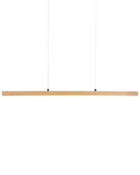 Beliani Pendant Led Lamp In Light Oak With Remote Dimming - Solid Oak, Warm Light, Minimalist Linear Design - thumbnail 2