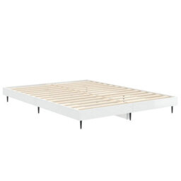 Berkfield Bed Frame High Gloss White 135X190 Cm 4Ft6 Double Engineered Wood - thumbnail 5