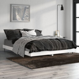 Berkfield Bed Frame High Gloss White 135X190 Cm 4Ft6 Double Engineered Wood - thumbnail 4