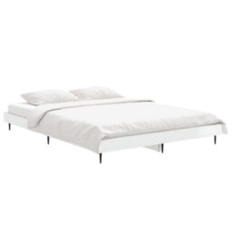 Berkfield Bed Frame High Gloss White 135X190 Cm 4Ft6 Double Engineered Wood - thumbnail 3