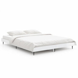 Berkfield Bed Frame High Gloss White 135X190 Cm 4Ft6 Double Engineered Wood - thumbnail 2