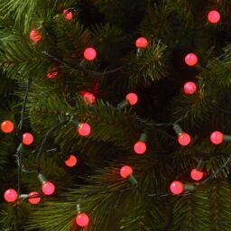 120 Red Berry Led String Lights With Timer Function Green Cable - thumbnail 5