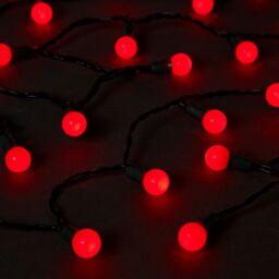 120 Red Berry Led String Lights With Timer Function Green Cable - thumbnail 2