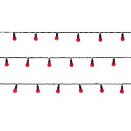 120 Red Berry Led String Lights With Timer Function Green Cable - thumbnail 6