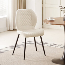 Longtoo Set Of 6 Dining Chairs ,linen Sponge Cushion ,metal Legs And Diamond Pattern Upholstered-Khaki. - thumbnail 6