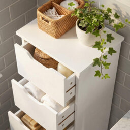 Bathroom Storage Cabinet With 4 Drawers Floor Freestanding Modern Style White - thumbnail 6