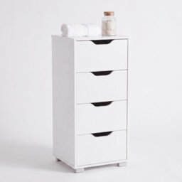 Bathroom Storage Cabinet With 4 Drawers Floor Freestanding Modern Style White - thumbnail 8