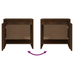 Berkfield Elegant Bedside Cabinets 2 Pcs Smoked Oak 45X34X44.5 Cm Engineered Wood - thumbnail 9