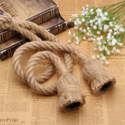 Vintage Ceiling Pendant Light Industrial Loft Hemp Rope E27 Holder Retro Lamp - thumbnail 6