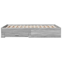 Berkfield Bed Frame With Drawers Without Mattress Grey Sonoma 120X190 Cm Small Double - thumbnail 5