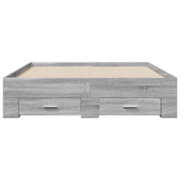 Berkfield Bed Frame With Drawers Without Mattress Grey Sonoma 120X190 Cm Small Double - thumbnail 4