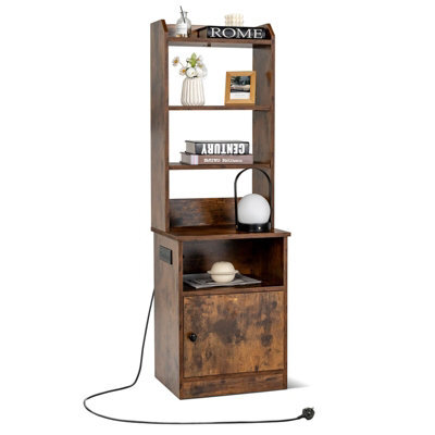 Gainoom 6-Tier Nightstand Bedside Tables Tall Night Stands W/ Charging Station - image 1