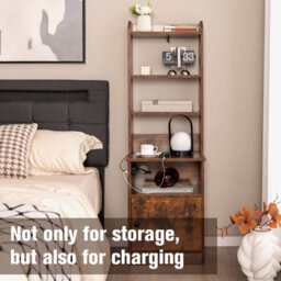 Gainoom 6-Tier Nightstand Bedside Tables Tall Night Stands W/ Charging Station - thumbnail 4
