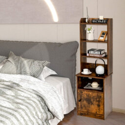 Gainoom 6-Tier Nightstand Bedside Tables Tall Night Stands W/ Charging Station - thumbnail 7