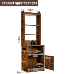 Gainoom 6-Tier Nightstand Bedside Tables Tall Night Stands W/ Charging Station - thumbnail 2