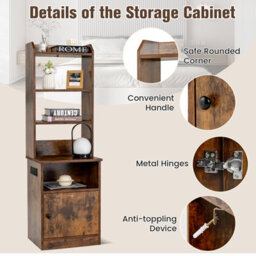 Gainoom 6-Tier Nightstand Bedside Tables Tall Night Stands W/ Charging Station - thumbnail 9