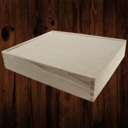 Woodeedoo Unfinished Wooden Photo Storage Box For 10X8' Prints With Sliding Lid Ideal For Crafts Memories Gifts 33.5 X 28 X 6 Cm - thumbnail 2