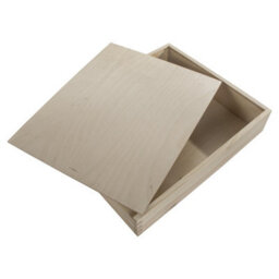 Woodeedoo Unfinished Wooden Photo Storage Box For 10X8' Prints With Sliding Lid Ideal For Crafts Memories Gifts 33.5 X 28 X 6 Cm - thumbnail 3
