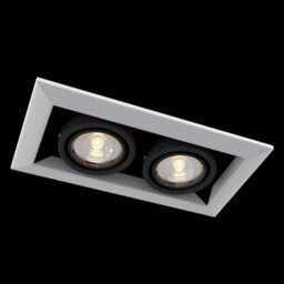 Luminosa Lighting Luminosa Metal Modern Recessed Twin Square Downlight White, 2 Light, Gu10 - thumbnail 3