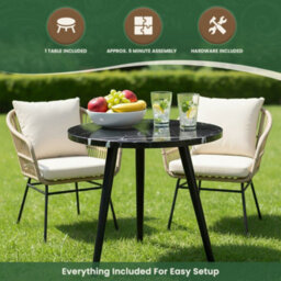 Garden Market Place Marble Top Coffee Table - Ideal For The Home, Patio,garden Or A Cafe - thumbnail 7