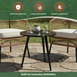 Garden Market Place Marble Top Coffee Table - Ideal For The Home, Patio,garden Or A Cafe - thumbnail 5
