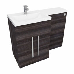 Sundaze 1100mm Charcoal Bathroom Combined Furniture L-Shape Vanity Unit Left Handed Basin Sink - thumbnail 3