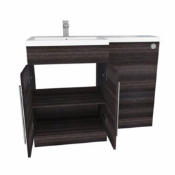 Sundaze 1100mm Charcoal Bathroom Combined Furniture L-Shape Vanity Unit Left Handed Basin Sink - thumbnail 4
