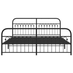Berkfield Metal Bed Frame Without Mattress With Footboard Black 183X213Cm - thumbnail 4