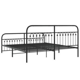 Berkfield Metal Bed Frame Without Mattress With Footboard Black 183X213Cm - thumbnail 6