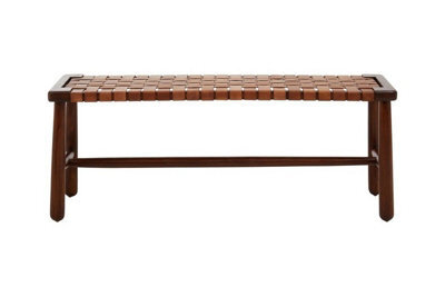 Buttercup Farm Inca Strapped Bench - Wood/textile - L43 X W124 X H48 Cm - Brown - image 1