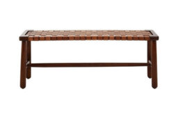 Buttercup Farm Inca Strapped Bench - Wood/textile - L43 X W124 X H48 Cm - Brown - thumbnail 1