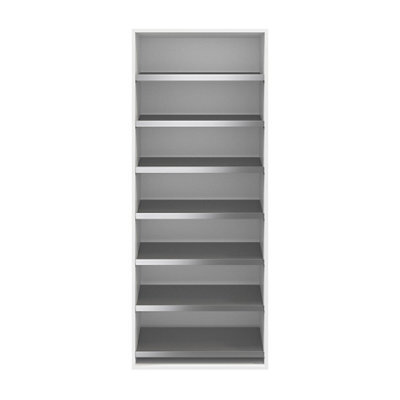GoodHome Atomia Freestanding Matt White Fixed Shoe Rack (H)1875mm (L)750mm - image 1