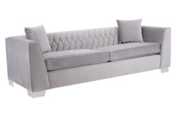 Orsina Rashika 3 Seat Grey Velvet Sofa - thumbnail 2