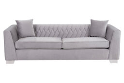 Orsina Rashika 3 Seat Grey Velvet Sofa - thumbnail 1