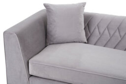 Orsina Rashika 3 Seat Grey Velvet Sofa - thumbnail 5