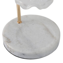 Komore White Marble Table Lamp Flower Frosted Glass Shade Dimmable Knob Switch - thumbnail 8