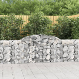Berkfield Arched Gabion Baskets 4 Pcs 300X30X80/100 Cm Galvanised Iron